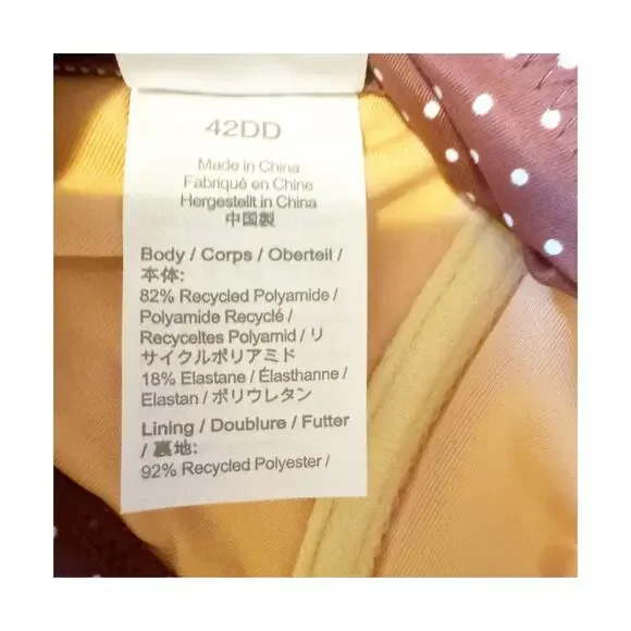 J. Crew Ruched Underwire Bikini Top Polka Dot Size 42DD NWT